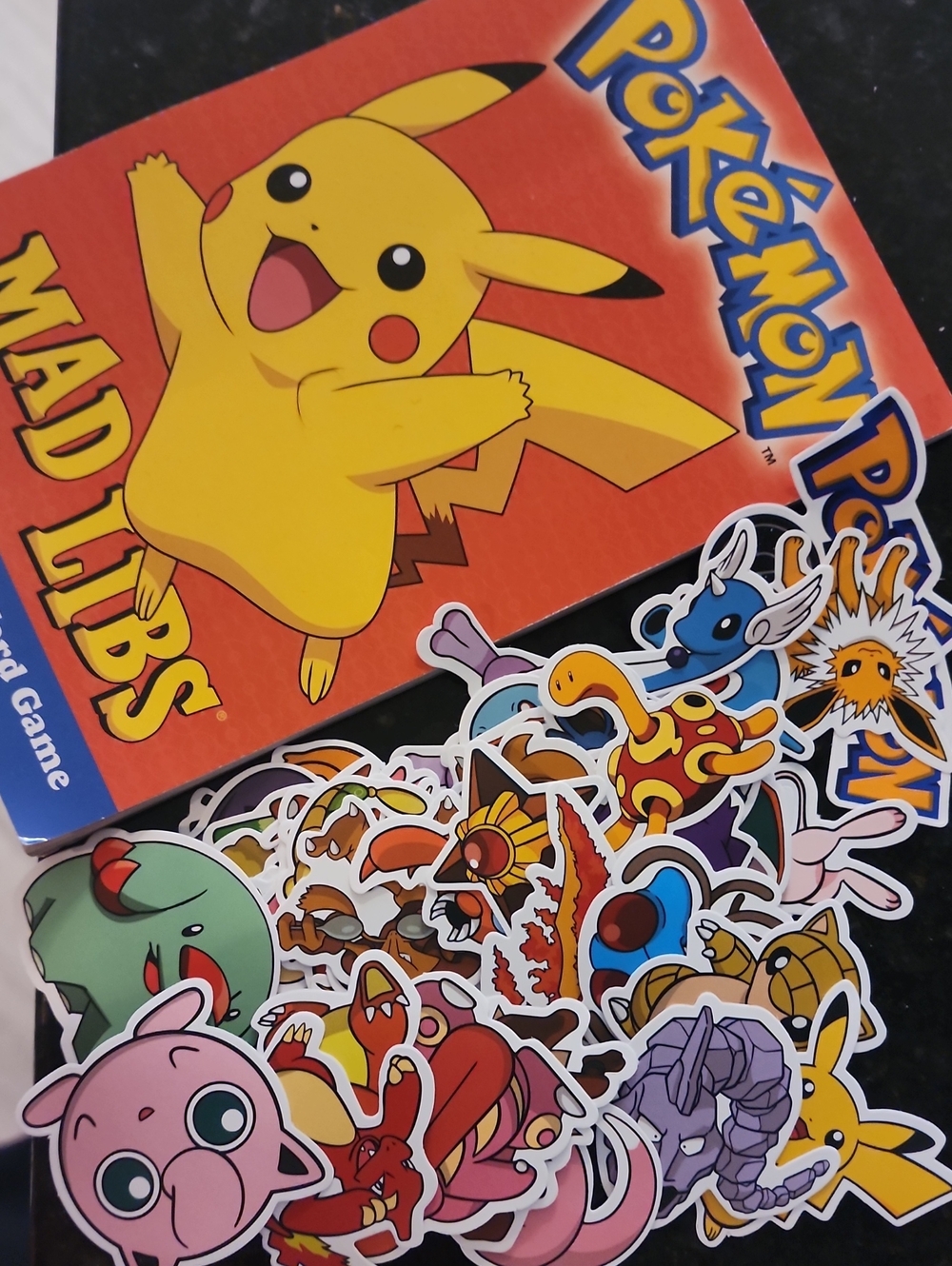 Pokémon Pikachu Red Mad Libs with Assorted Pokémon Sticker Pack - Yellow